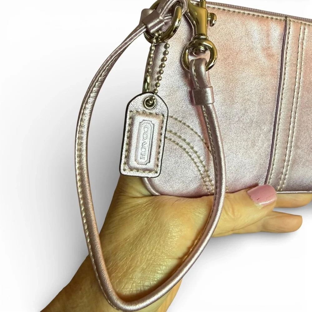 Coach Metallic Pink Wristlet